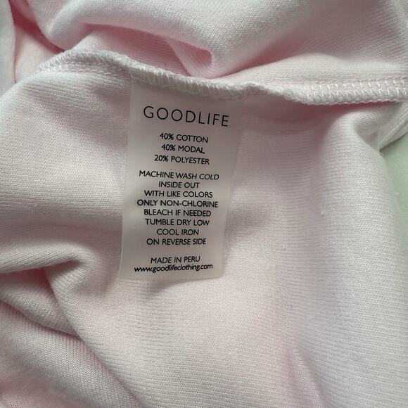 Goodlife Velour Polo Shirt Mens Small Pink Stretchy Soft Preppy Frat Boy - Picture 5 of 6